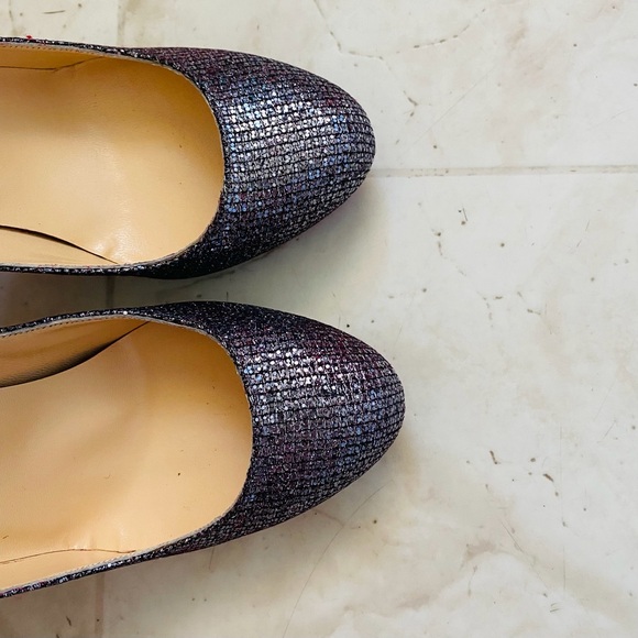 Christian Louboutin Lady Glitter Filo 120 Silver Metallic Pumps Heels size 6/36 - Picture 8 of 12